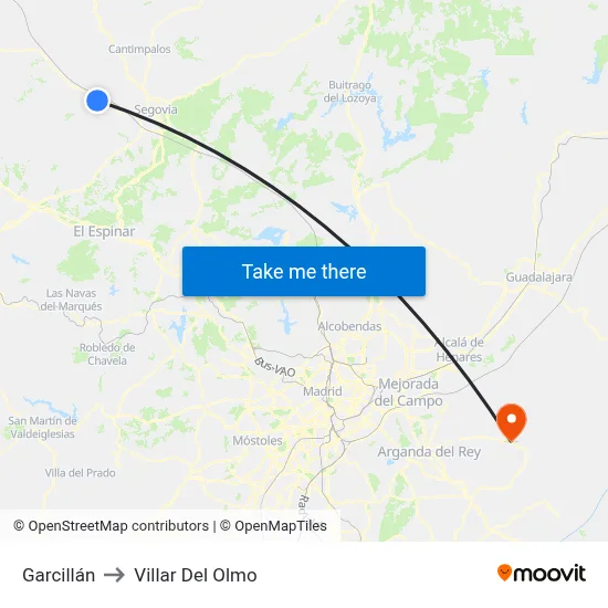 Garcillán to Villar Del Olmo map