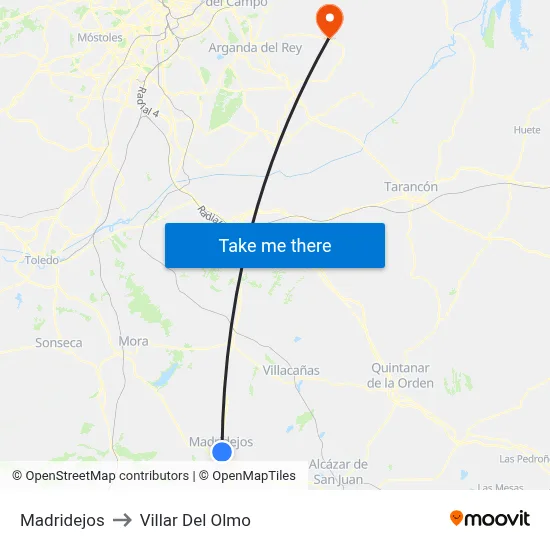 Madridejos to Villar Del Olmo map
