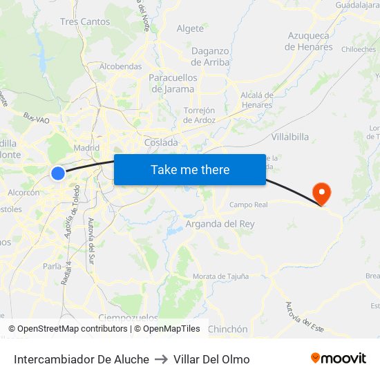 Intercambiador De Aluche to Villar Del Olmo map