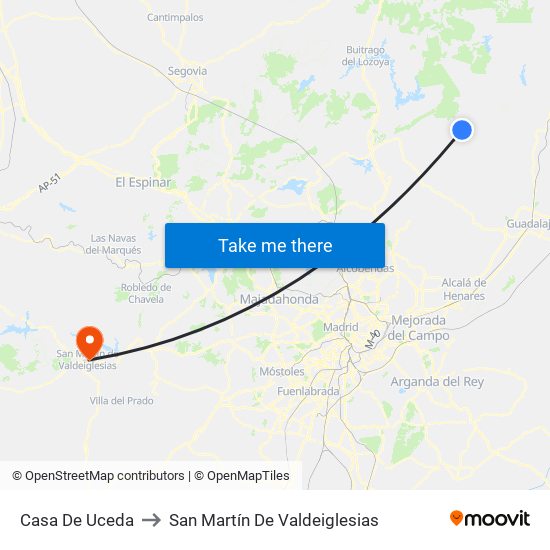 Casa De Uceda to San Martín De Valdeiglesias map