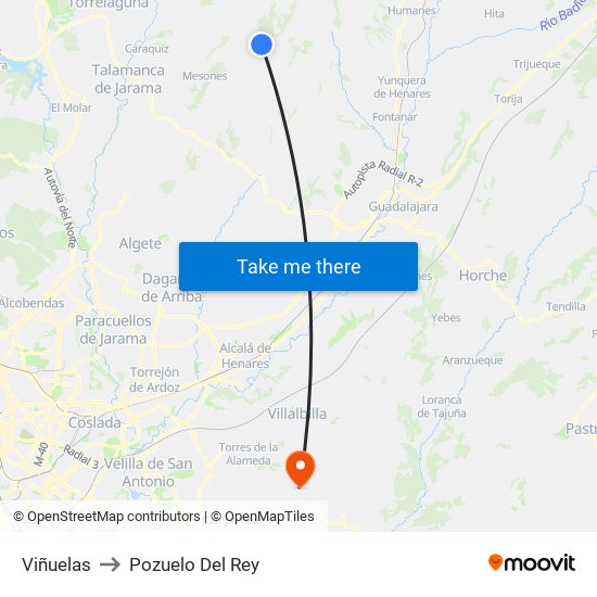 Viñuelas to Pozuelo Del Rey map