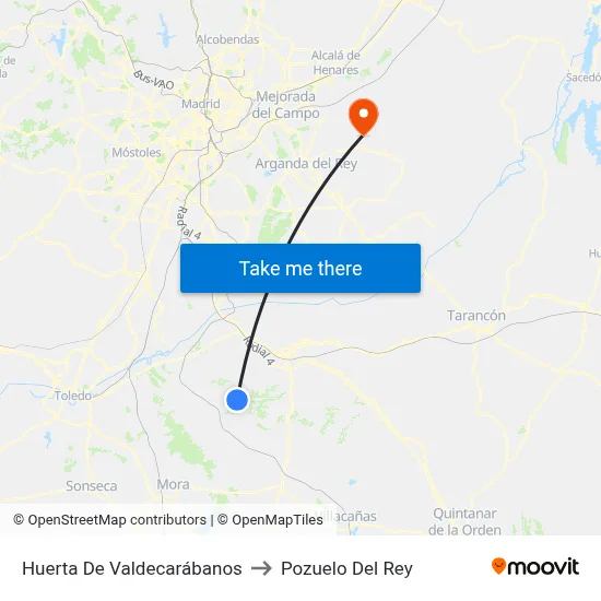 Huerta De Valdecarábanos to Pozuelo Del Rey map