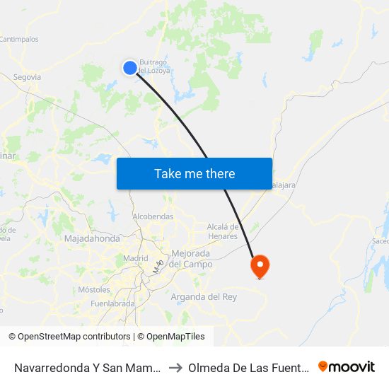 Navarredonda Y San Mamés to Olmeda De Las Fuentes map