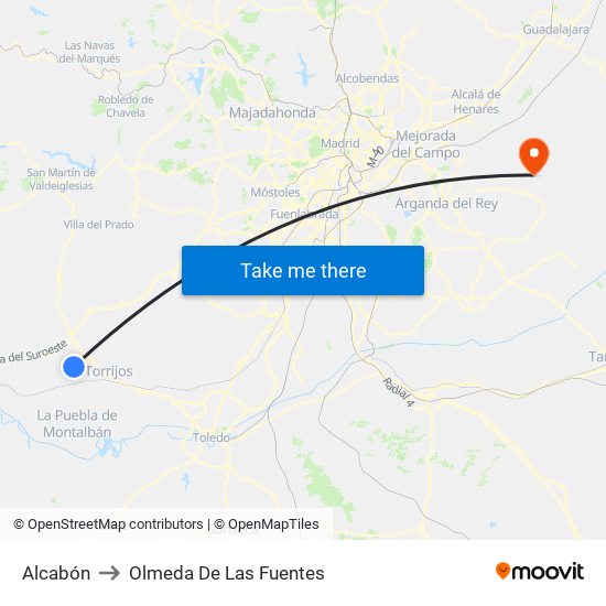 Alcabón to Olmeda De Las Fuentes map