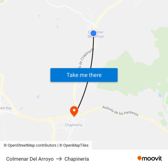 Colmenar Del Arroyo to Chapinería map