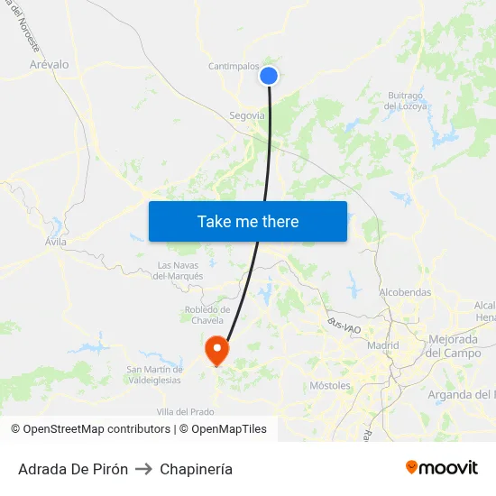 Adrada De Pirón to Chapinería map