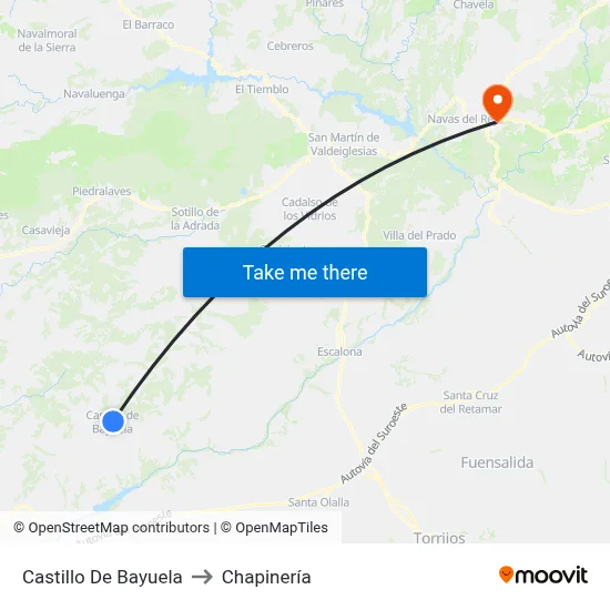 Castillo De Bayuela to Chapinería map
