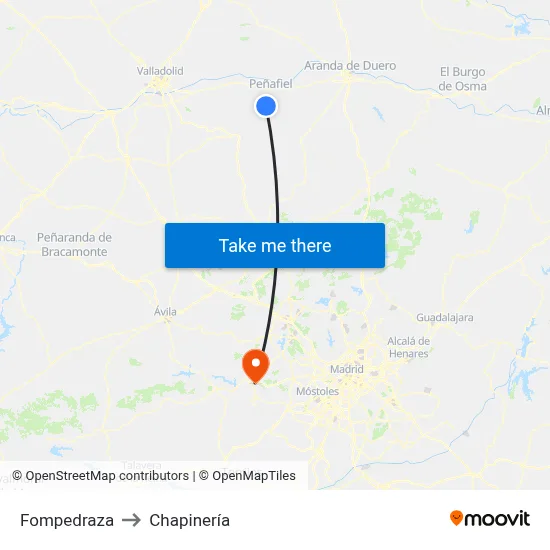 Fompedraza to Chapinería map