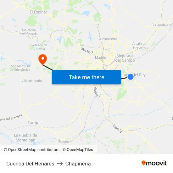 Cuenca Del Henares to Chapinería map