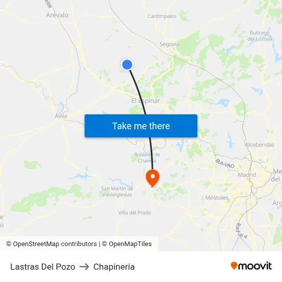 Lastras Del Pozo to Chapinería map