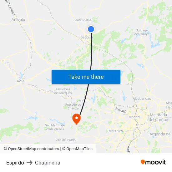 Espirdo to Chapinería map