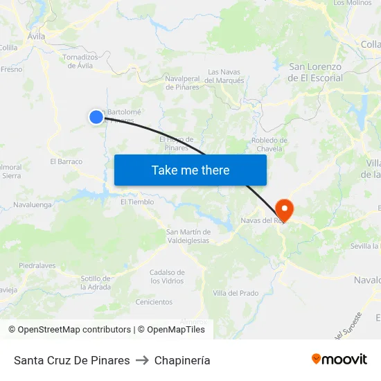 Santa Cruz De Pinares to Chapinería map