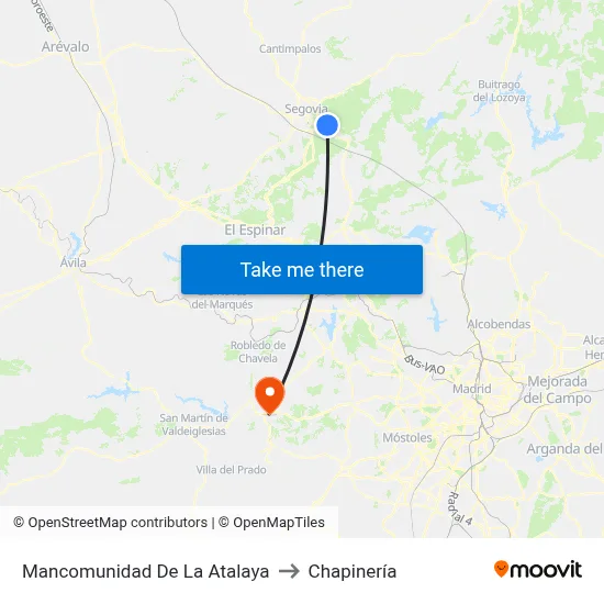 Mancomunidad De La Atalaya to Chapinería map