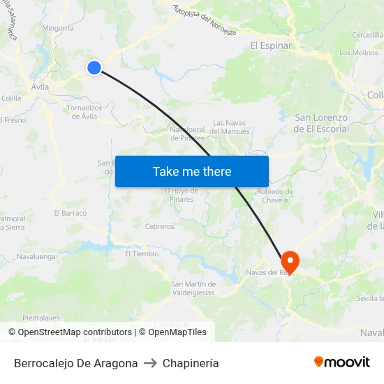 Berrocalejo De Aragona to Chapinería map