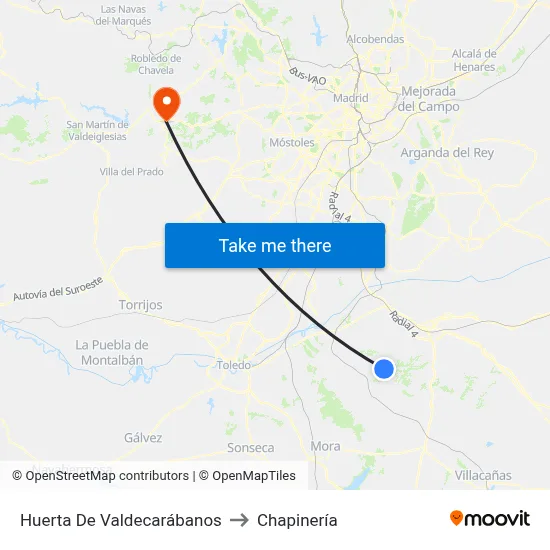 Huerta De Valdecarábanos to Chapinería map