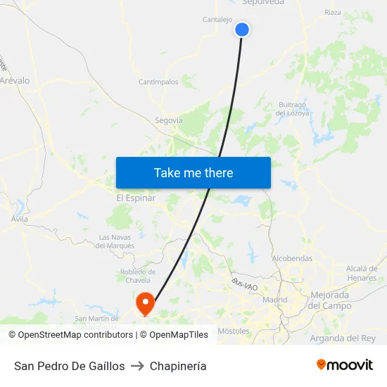 San Pedro De Gaíllos to Chapinería map