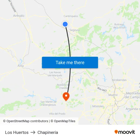Los Huertos to Chapinería map
