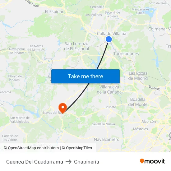 Cuenca Del Guadarrama to Chapinería map