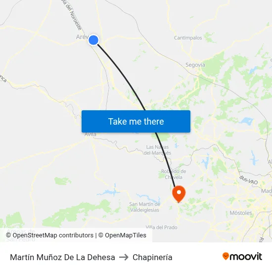 Martín Muñoz De La Dehesa to Chapinería map