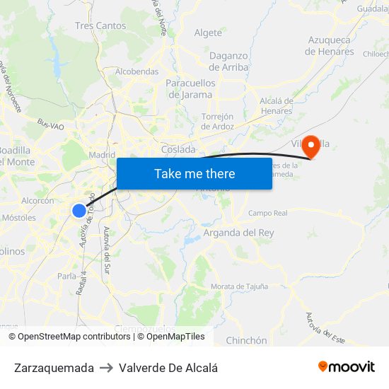 Zarzaquemada to Valverde De Alcalá map