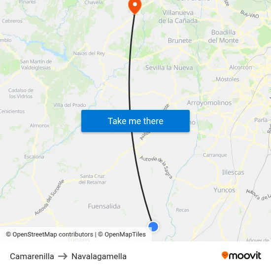 Camarenilla to Navalagamella map