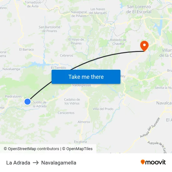 La Adrada to Navalagamella map