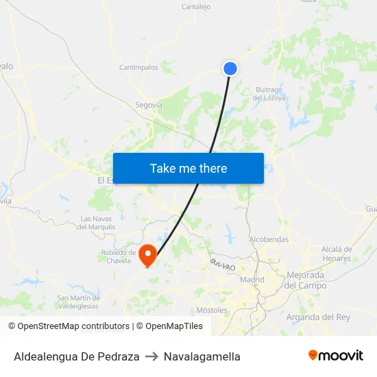 Aldealengua De Pedraza to Navalagamella map