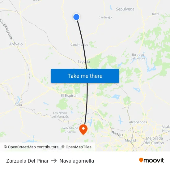 Zarzuela Del Pinar to Navalagamella map