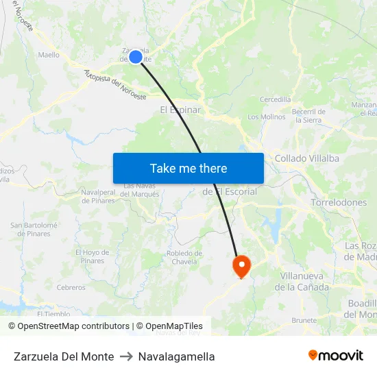 Zarzuela Del Monte to Navalagamella map