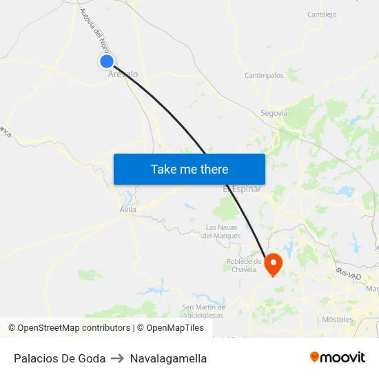 Palacios De Goda to Navalagamella map