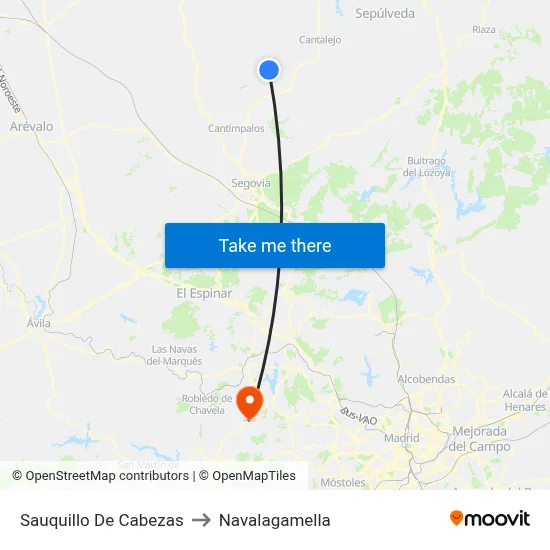 Sauquillo De Cabezas to Navalagamella map