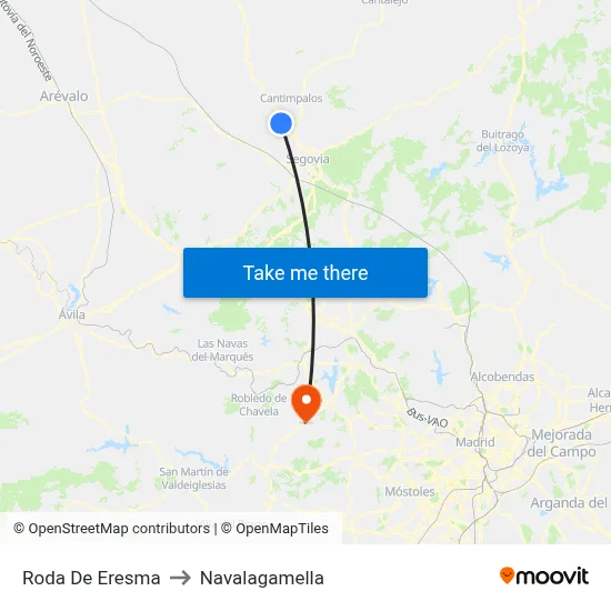 Roda De Eresma to Navalagamella map