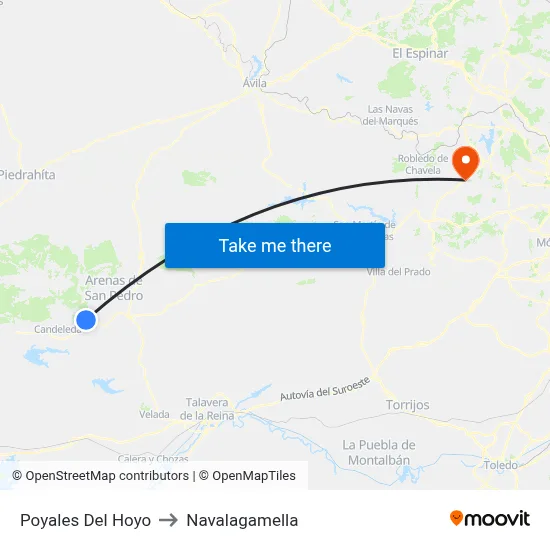 Poyales Del Hoyo to Navalagamella map