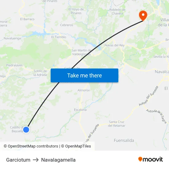 Garciotum to Navalagamella map