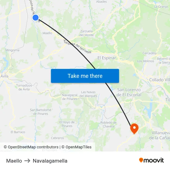Maello to Navalagamella map