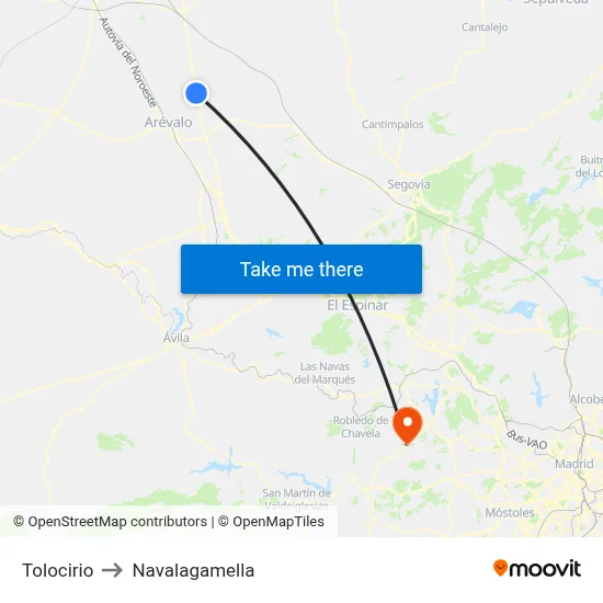 Tolocirio to Navalagamella map