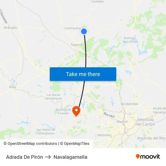 Adrada De Pirón to Navalagamella map