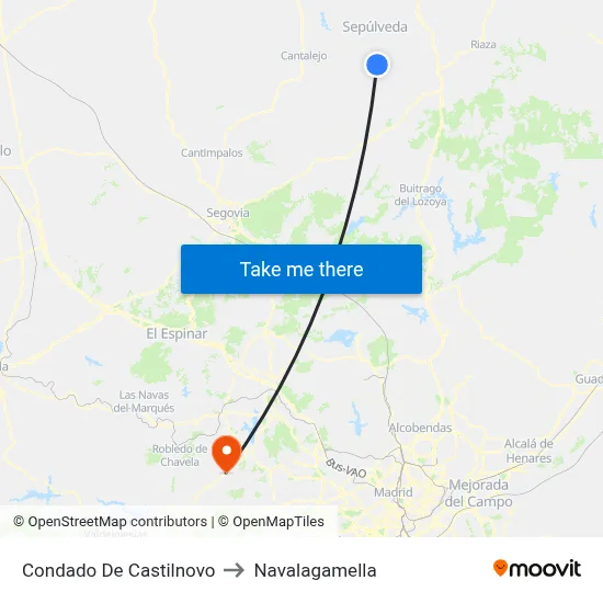 Condado De Castilnovo to Navalagamella map