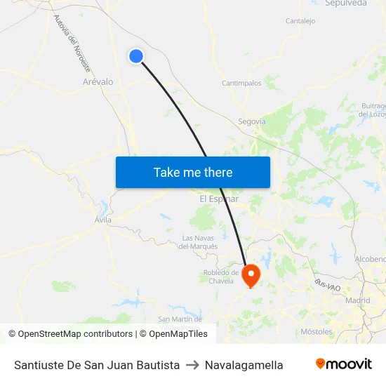 Santiuste De San Juan Bautista to Navalagamella map