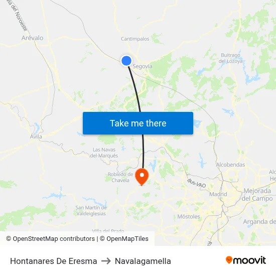 Hontanares De Eresma to Navalagamella map
