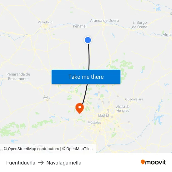 Fuentidueña to Navalagamella map