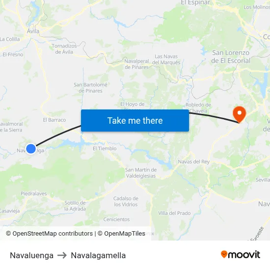 Navaluenga to Navalagamella map