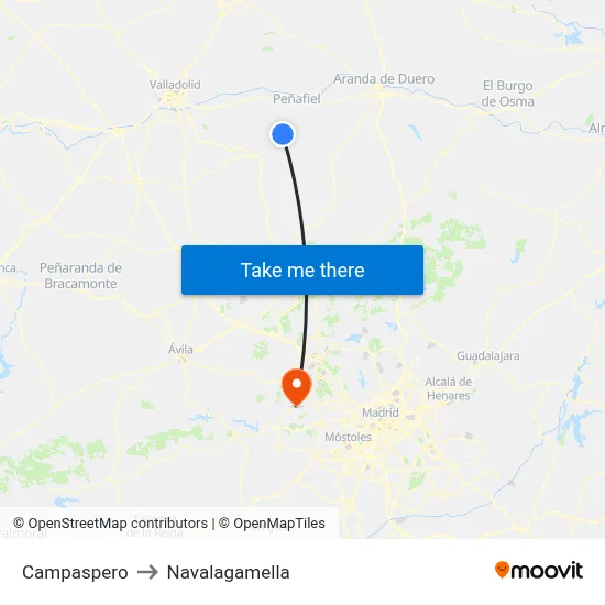 Campaspero to Navalagamella map