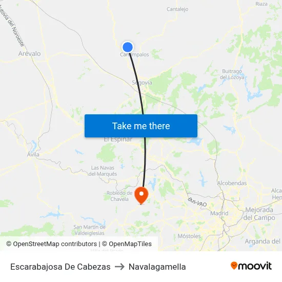 Escarabajosa De Cabezas to Navalagamella map