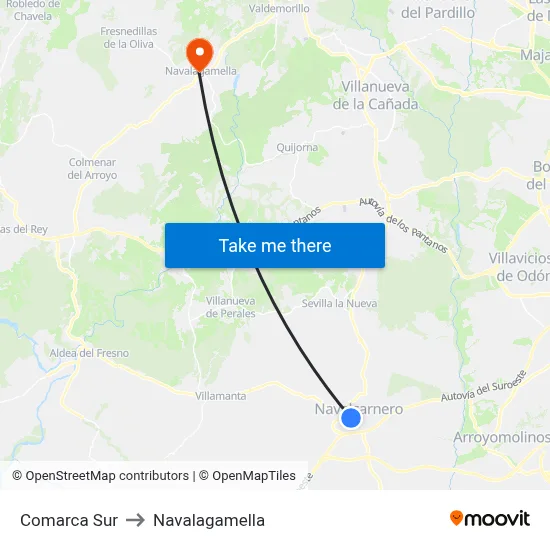 Comarca Sur to Navalagamella map