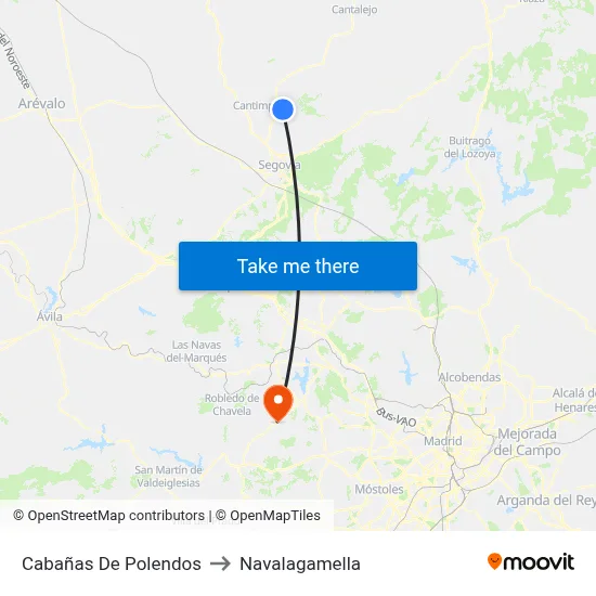 Cabañas De Polendos to Navalagamella map