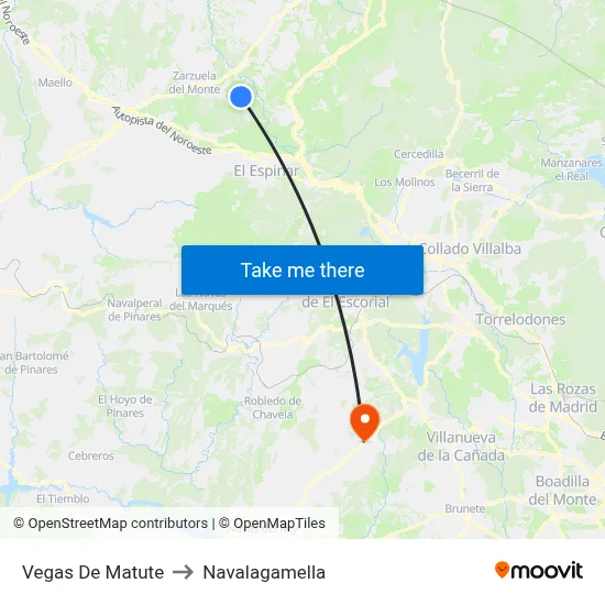Vegas De Matute to Navalagamella map