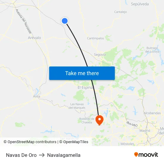 Navas De Oro to Navalagamella map