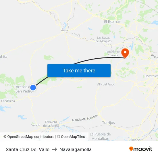 Santa Cruz Del Valle to Navalagamella map