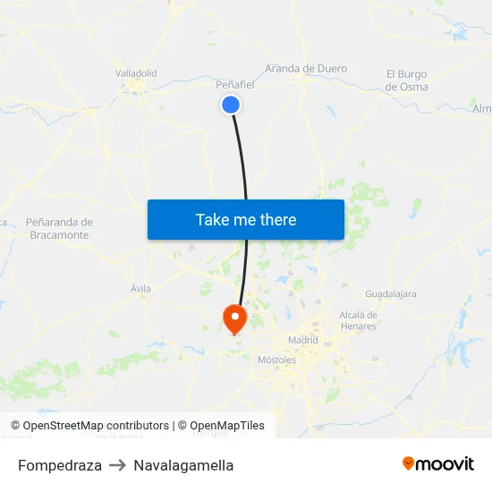 Fompedraza to Navalagamella map